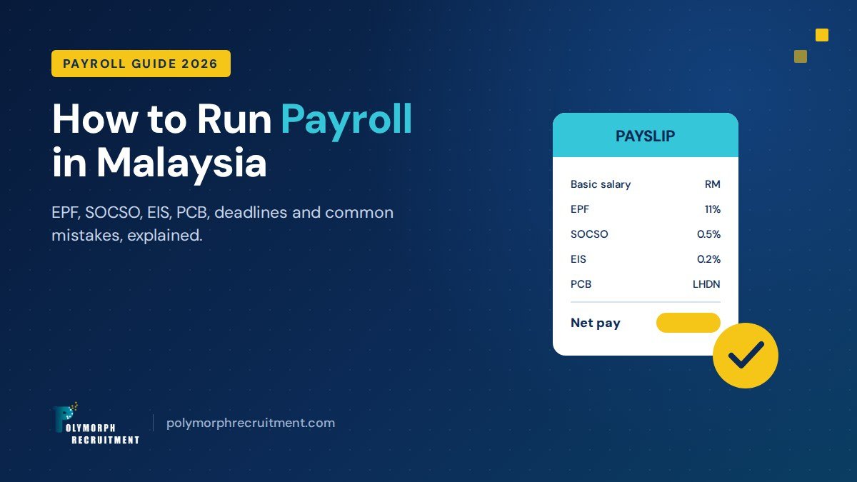 Payroll in Malaysia guide 2026: EPF, SOCSO, EIS and PCB on a payslip